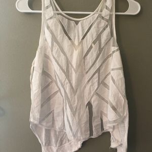Free People White Cut-out / Open Back Top
